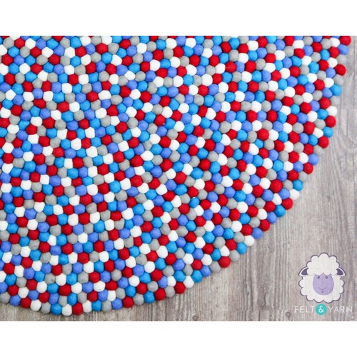 Four Color Felt Ball Rug