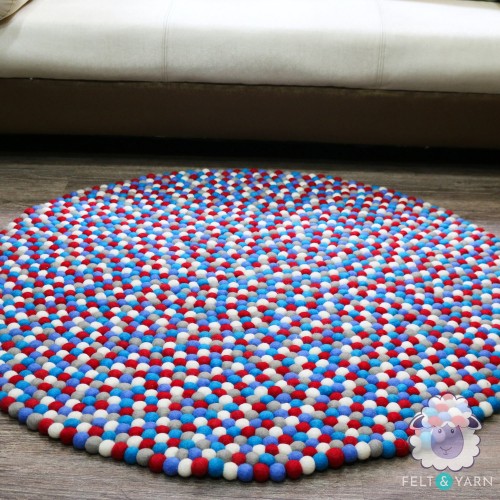 Four Color Felt Ball Rug