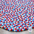 Four Color Felt Ball Rug