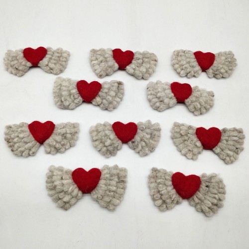 14x5cm Angel Felt Heart