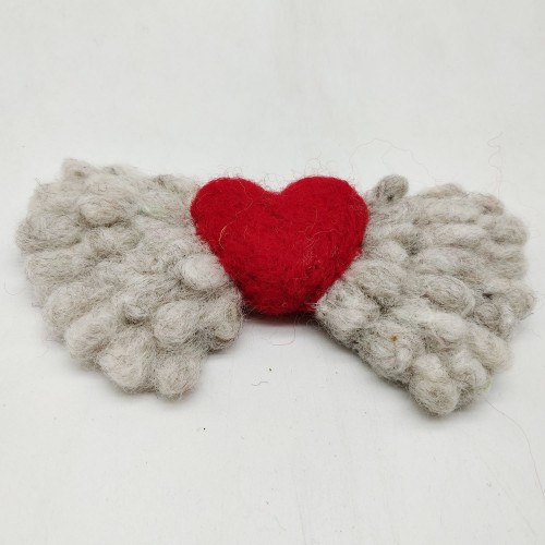14x5cm Angel Felt Heart