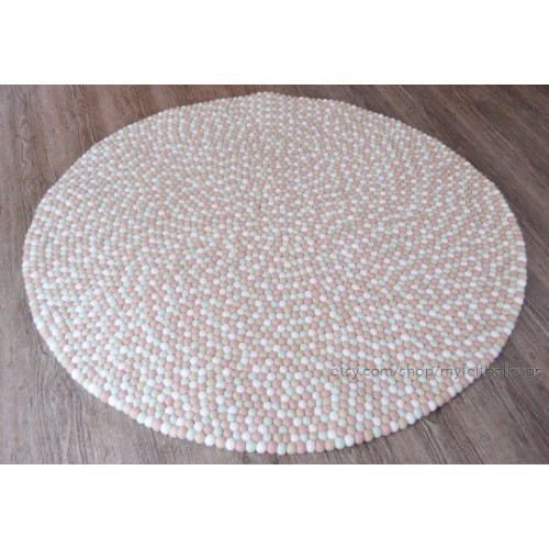 Pastel Color Felt Ball Rug