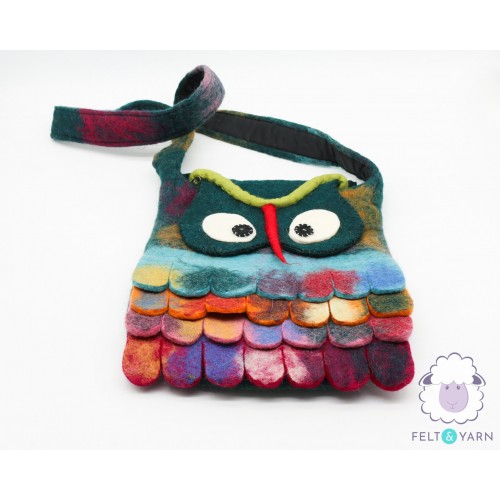 Felt Owl Design Crossbody Bag