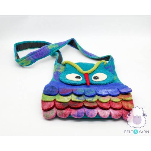 Felt Owl Design Crossbody Bag