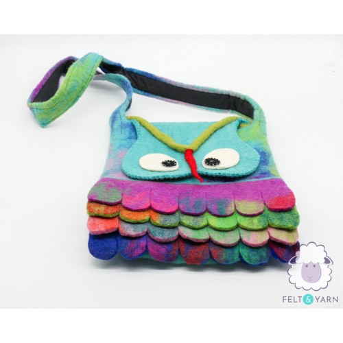 Felt Owl Design Crossbody Bag