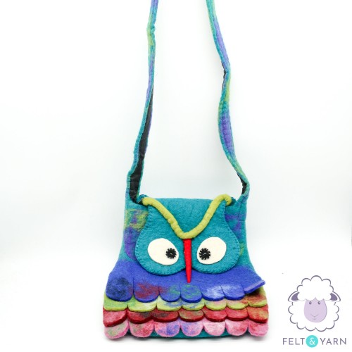 Felt Owl Design Crossbody Bag