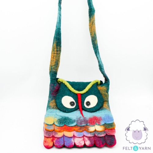 Felt Owl Design Crossbody Bag