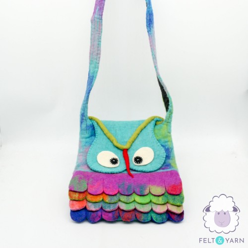 Felt Owl Design Crossbody Bag