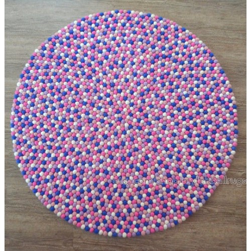 Multicolor Felt Ball Rug