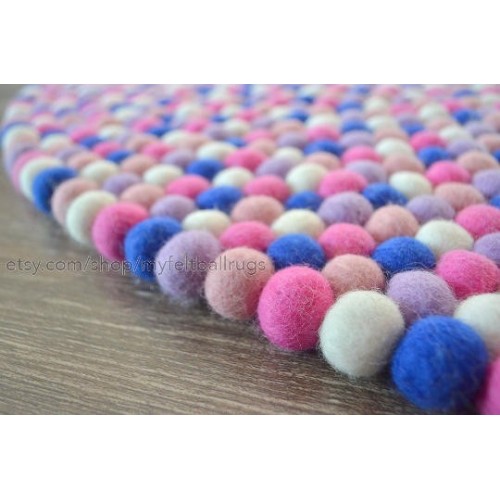 Multicolor Felt Ball Rug