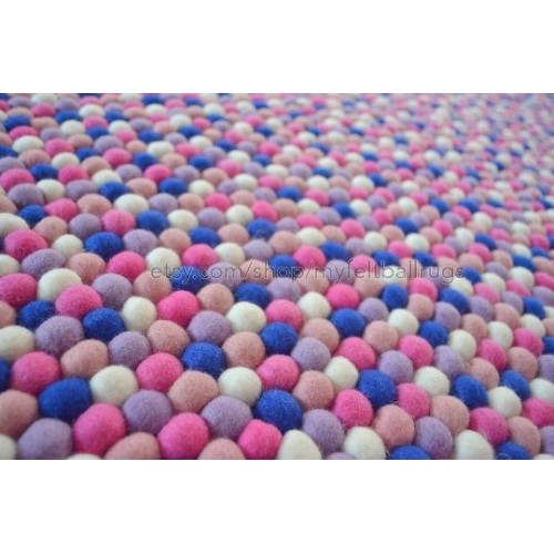 Multicolor Felt Ball Rug