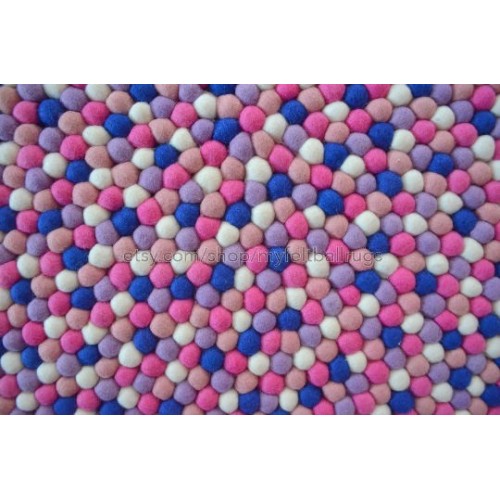 Multicolor Felt Ball Rug