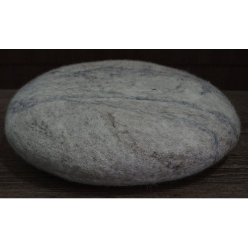 40 x 15 cm Wool Felt Pouf | Handmade Felt Stone Pouf