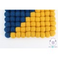 20cm Diagonal Split Yellow and Dark Blue Felt Ball Trivet
