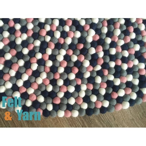 Multicolor Felt Ball Rug