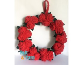 35cm Red Floral Wreath