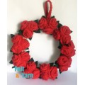 35cm Red Floral Wreath