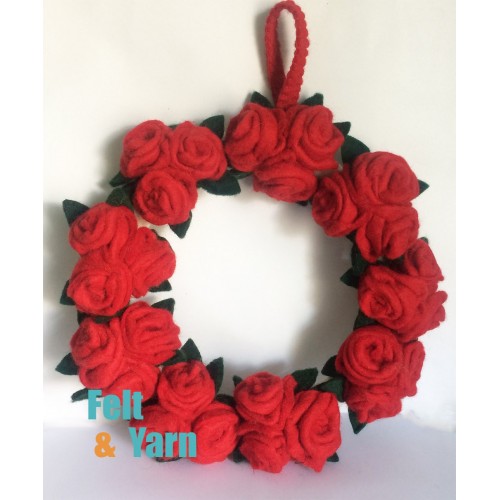 35cm Red Floral Wreath