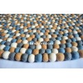 Four Color Felt Ball Rug USA [Handmade] - Felt & Yarn