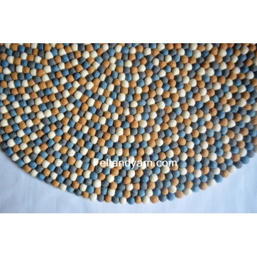 Four Color Felt Ball Rug