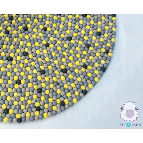 Minion Colored Round Felt Ball Rug