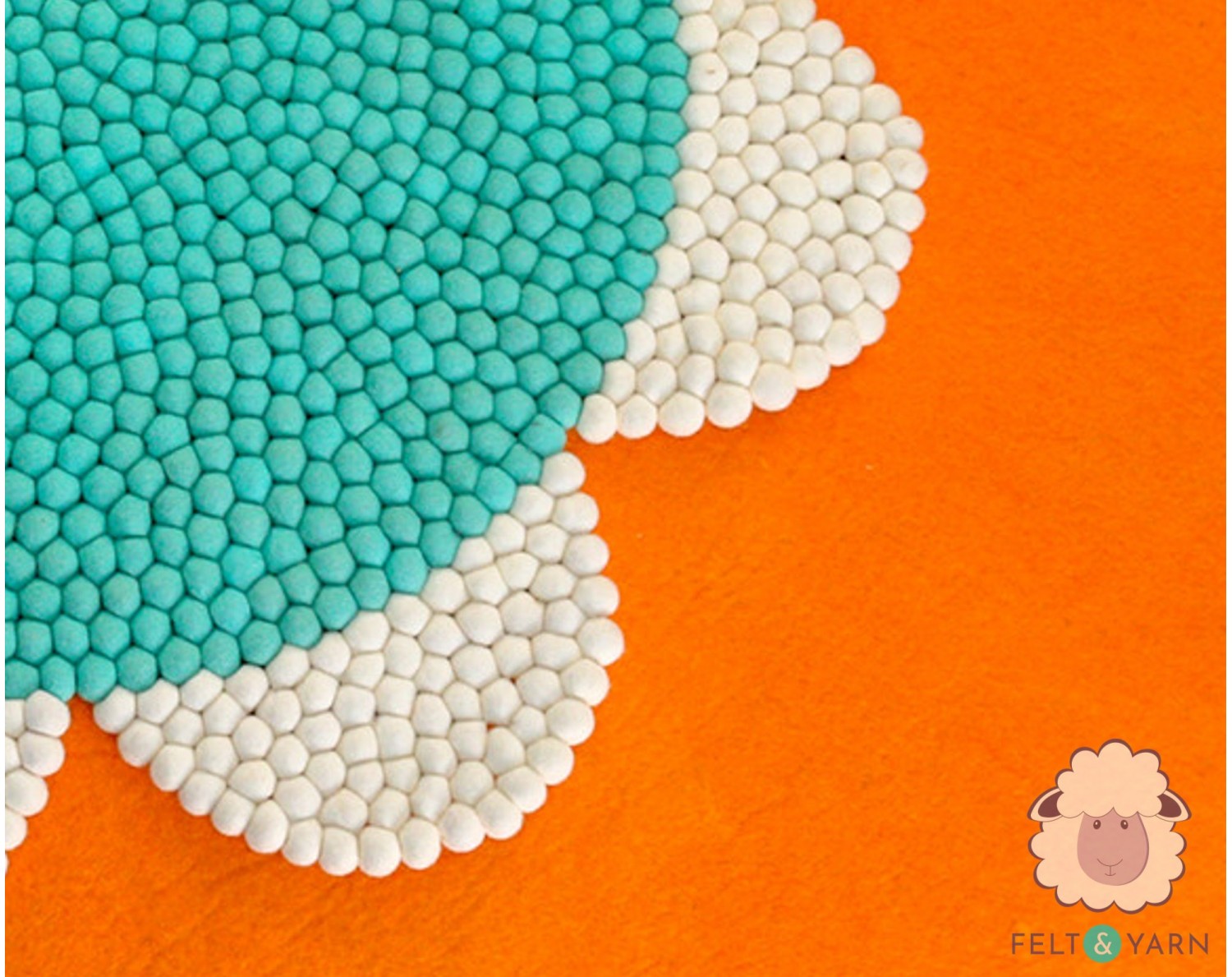 Flower Shaped Felt Ball Mat for Home Décor - Felt & Yarn