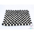 Black and White Checker Felt Ball Rug - Felt & Yarn
