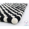 Black and White Checker Felt Ball Rug