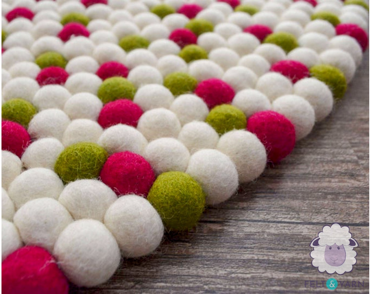 Valentine's Day Red, Pink & White Wool Felt Balls