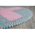 X Design Grey Felt Ball Rug