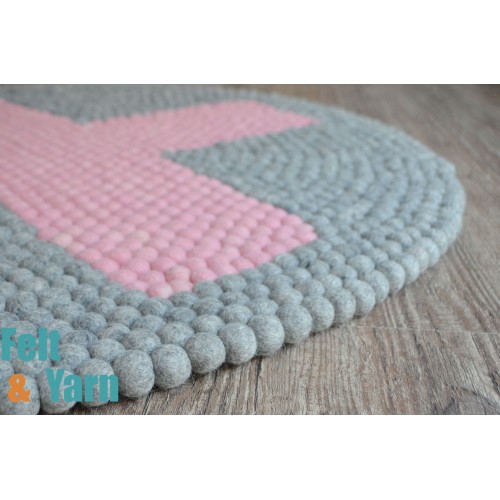 X Design Grey Felt Ball Rug