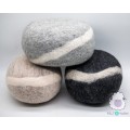 30x24x16cm Wool Felt Pouf | Handmade Felt Stone