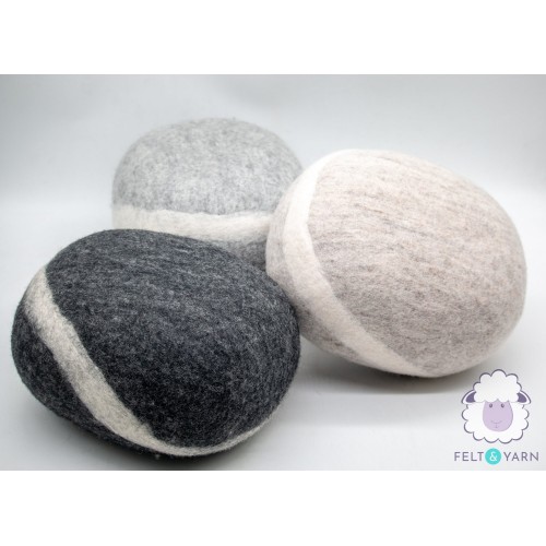 30x24x16cm Wool Felt Pouf | Handmade Felt Stone