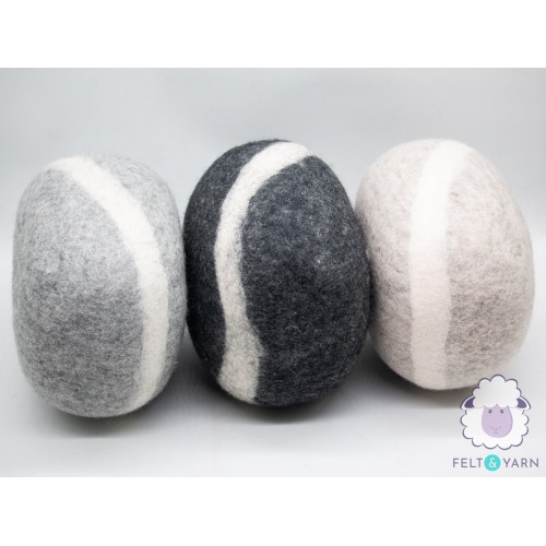 30x24x16cm Wool Felt Pouf | Handmade Felt Stone