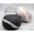 30x24x16cm Wool Felt Pouf | Handmade Felt Stone