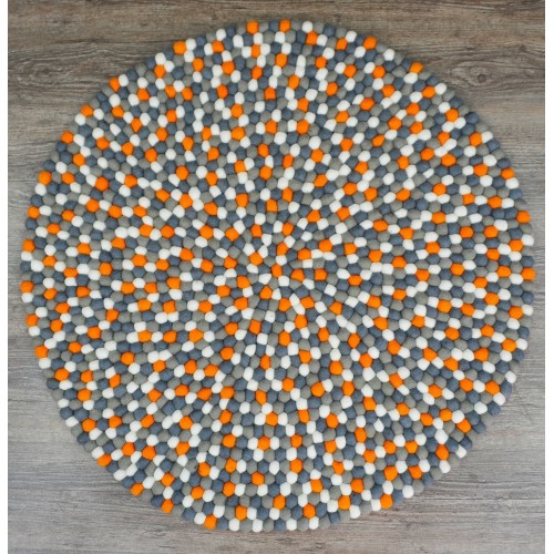 4 Color Round Felt Rug for Homes - Felt & Yarn