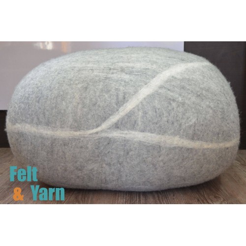 70cm Wool Felt Pouf | Wool Felt Stone