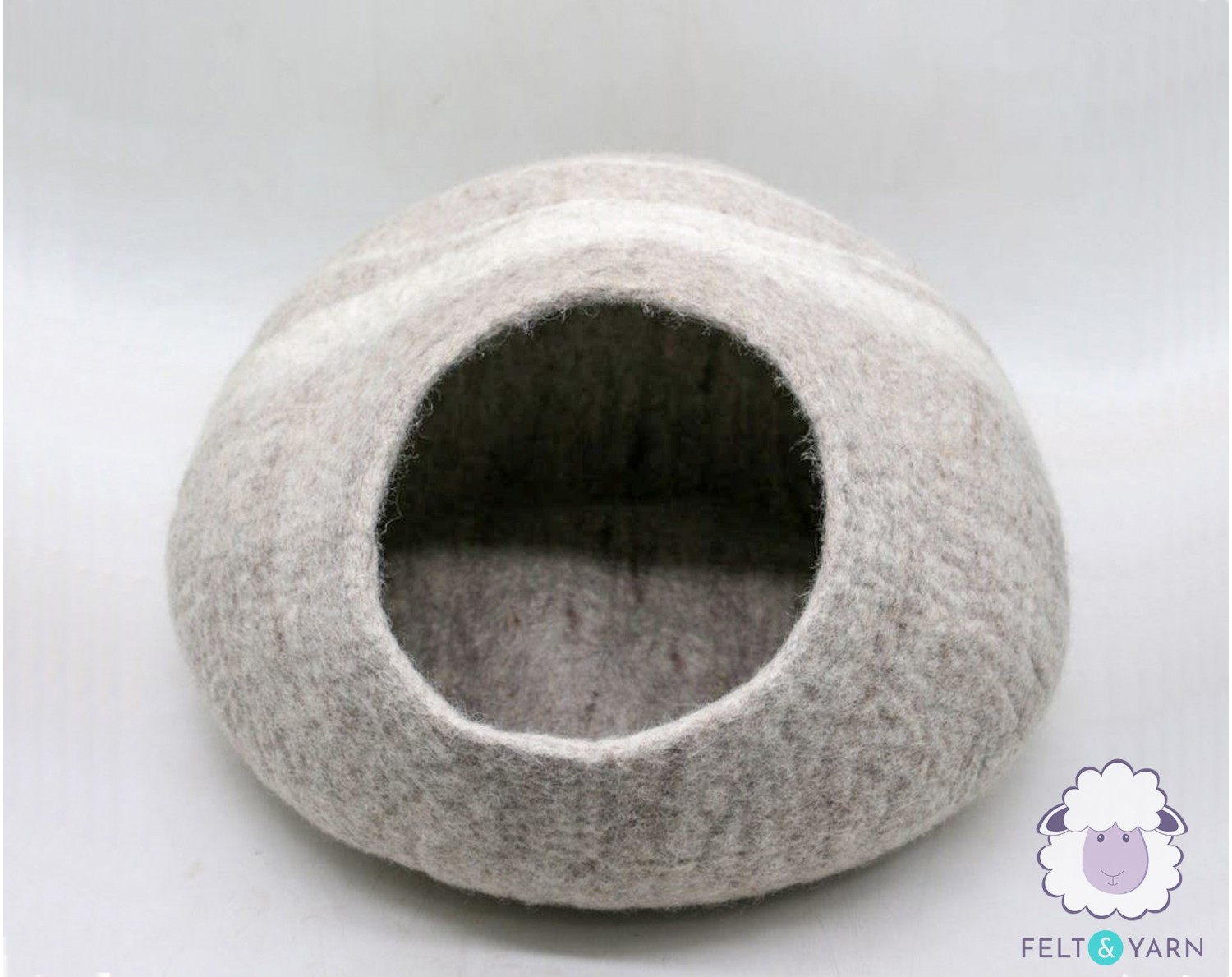 for Indoor Cozy Hideaway Handmade Premium Shaped Felt Makes Great Covered Cat House and Bed for Kitty Purple Rain Tip 100% Natural Wool Large Cat Cave Large Pod Soft Hooded Bed Area.