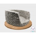 Grey Felt Ball Bolster Dog Bed
