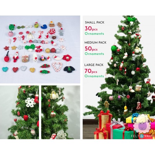 30pcs Christmas Tree Wool Ornaments Pack