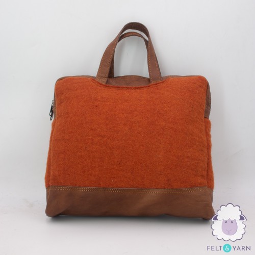 Felt Laptop Bag with Leather Strap