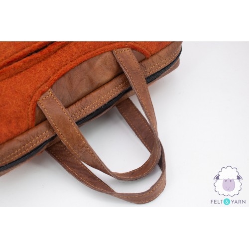 Felt Laptop Bag with Leather Strap