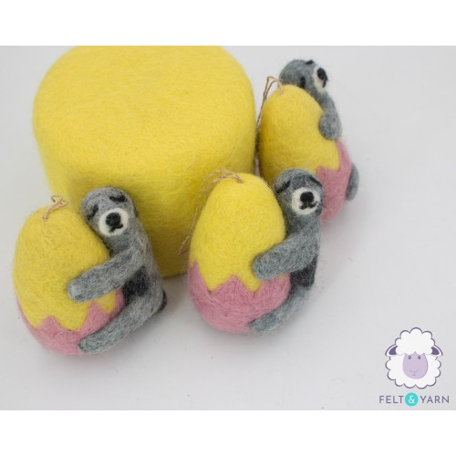Felt Sloth with Easter Egg Ornament