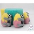 Needle Felted Sloth with Easter Egg for Easter-Felt & Yarn