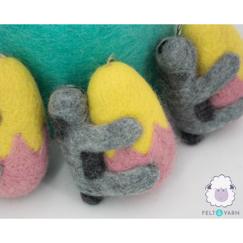 Felt Sloth with Easter Egg Ornament