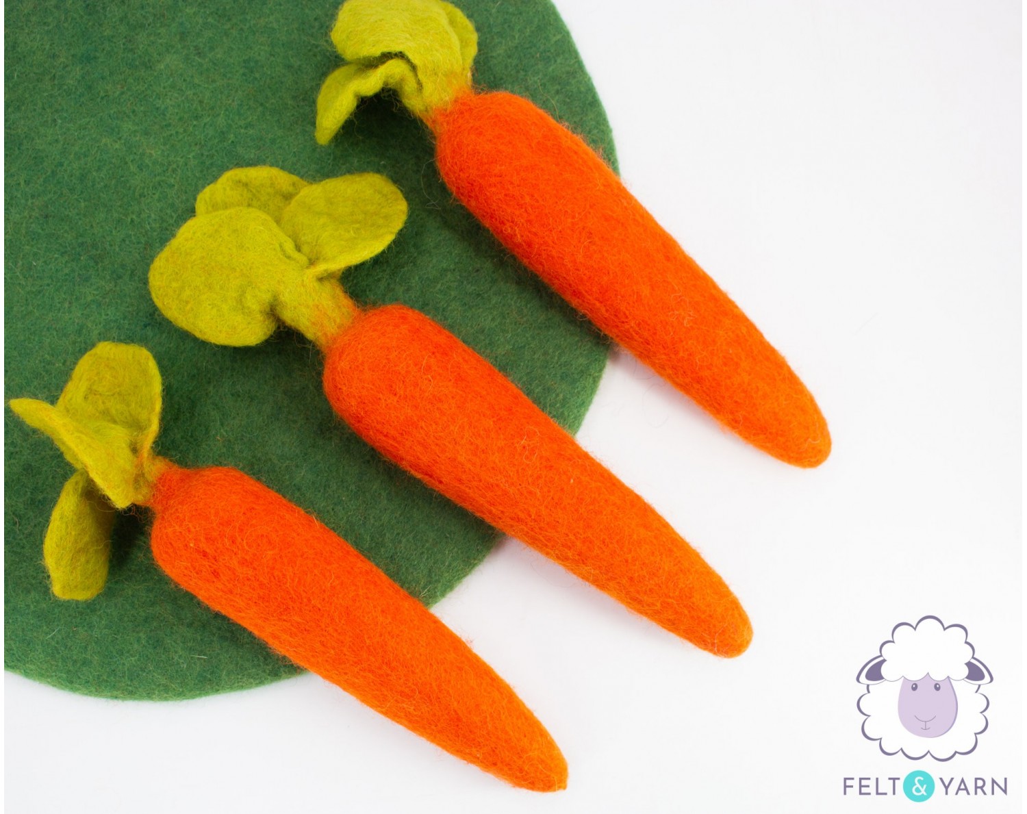 Beautiful Decorative Felt Carrots [Orange] - Felt & Yarn