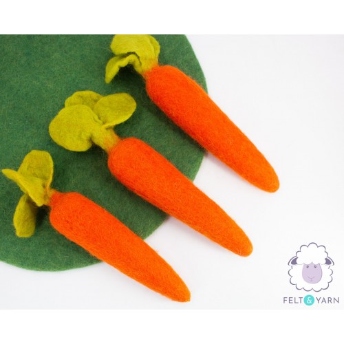 Beautiful Decorative Felt Carrots [Orange] - Felt & Yarn