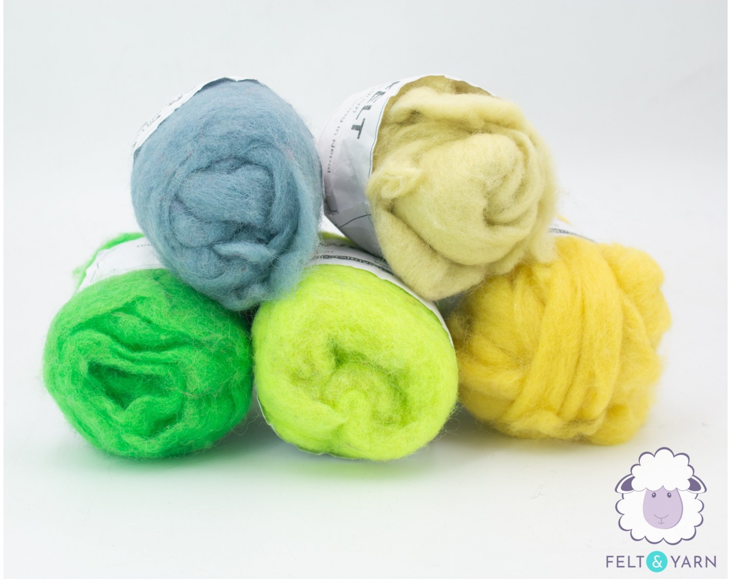 Handmade Felt 15 cm Squares made of 100% Nepal Wool Christmas Assorted Colours
