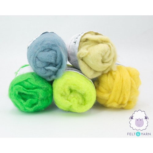 Colorful Felt Wool Roving Pack [100 G] -Felt & Yarn