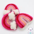 7x6cm Felt Rainbow with Two Clouds